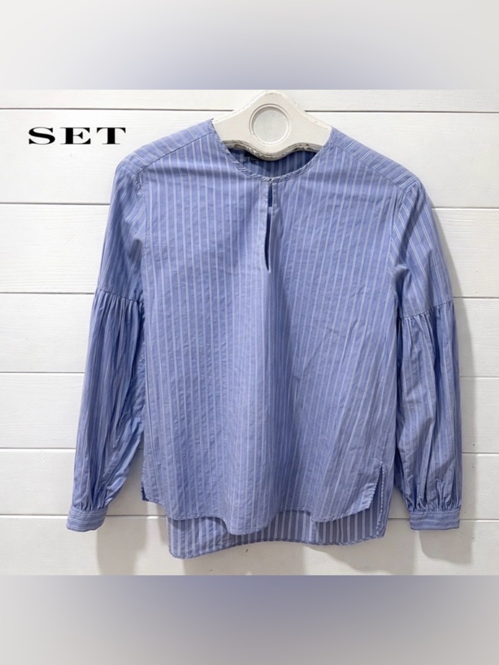 SET – Striped Cotton Blouse – Size US 8 / EU 38